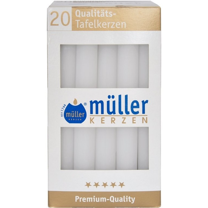 Sfesnic lumanare masa 1kg, 20 buc, alb