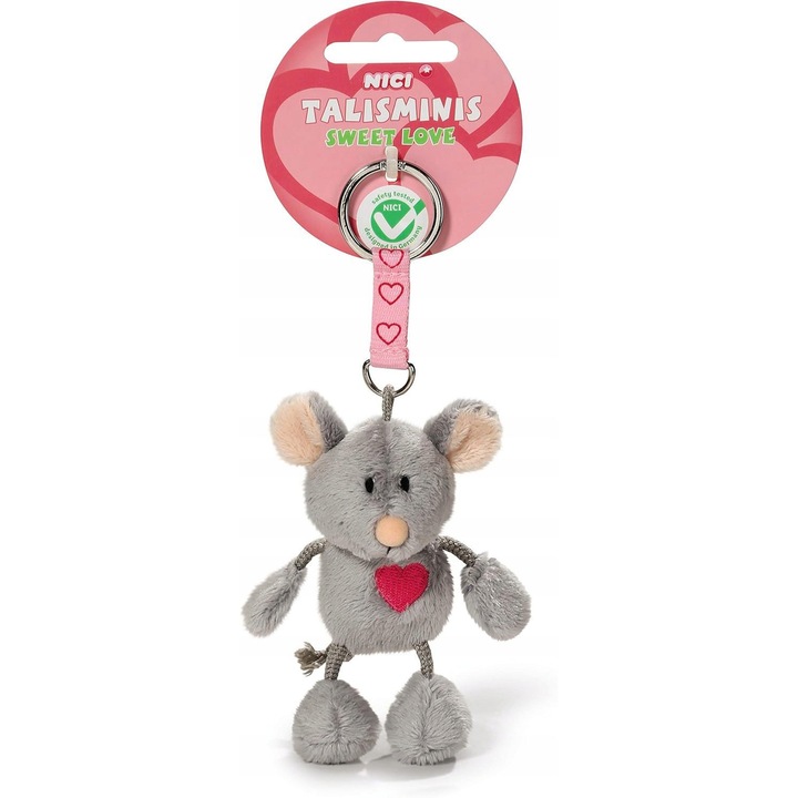 Breloc chei Myszka NICI, 7 cm, plus moale, colorat