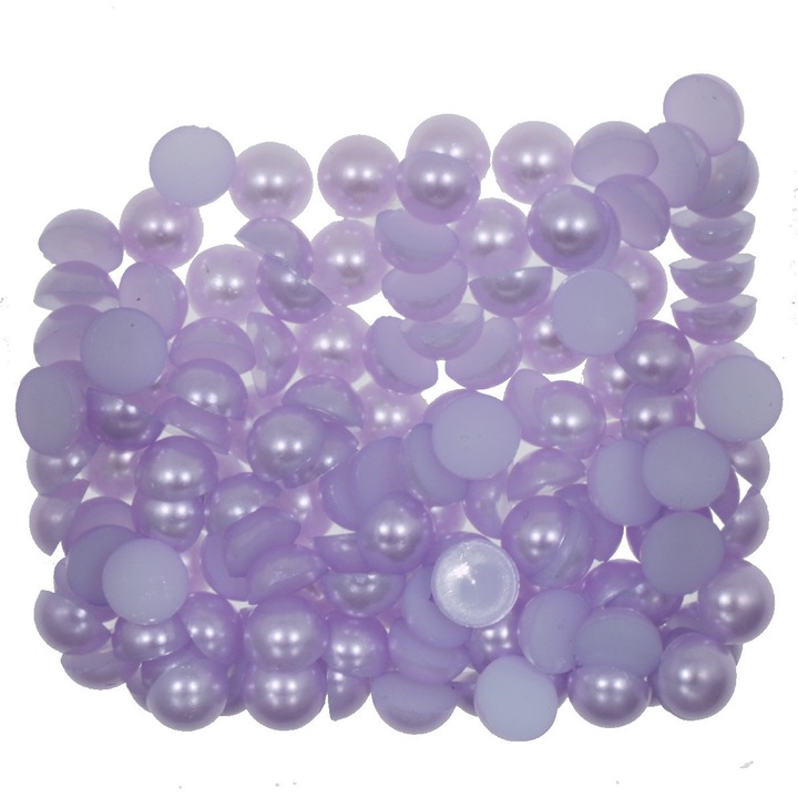 Комплект лилави полуперли 10мм, 100 броя