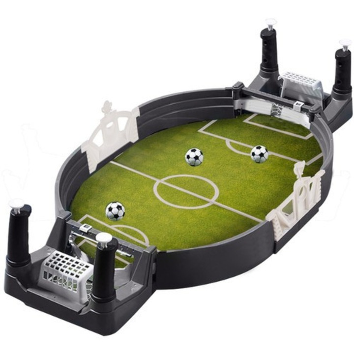 Mini masa de fotbal de masa pliabila si portabila, set foosball cu 3 mingi, jucarie interactiva pentru dezvoltarea reflexelor copii si adulti, 47 x 10 x 22.5 cm