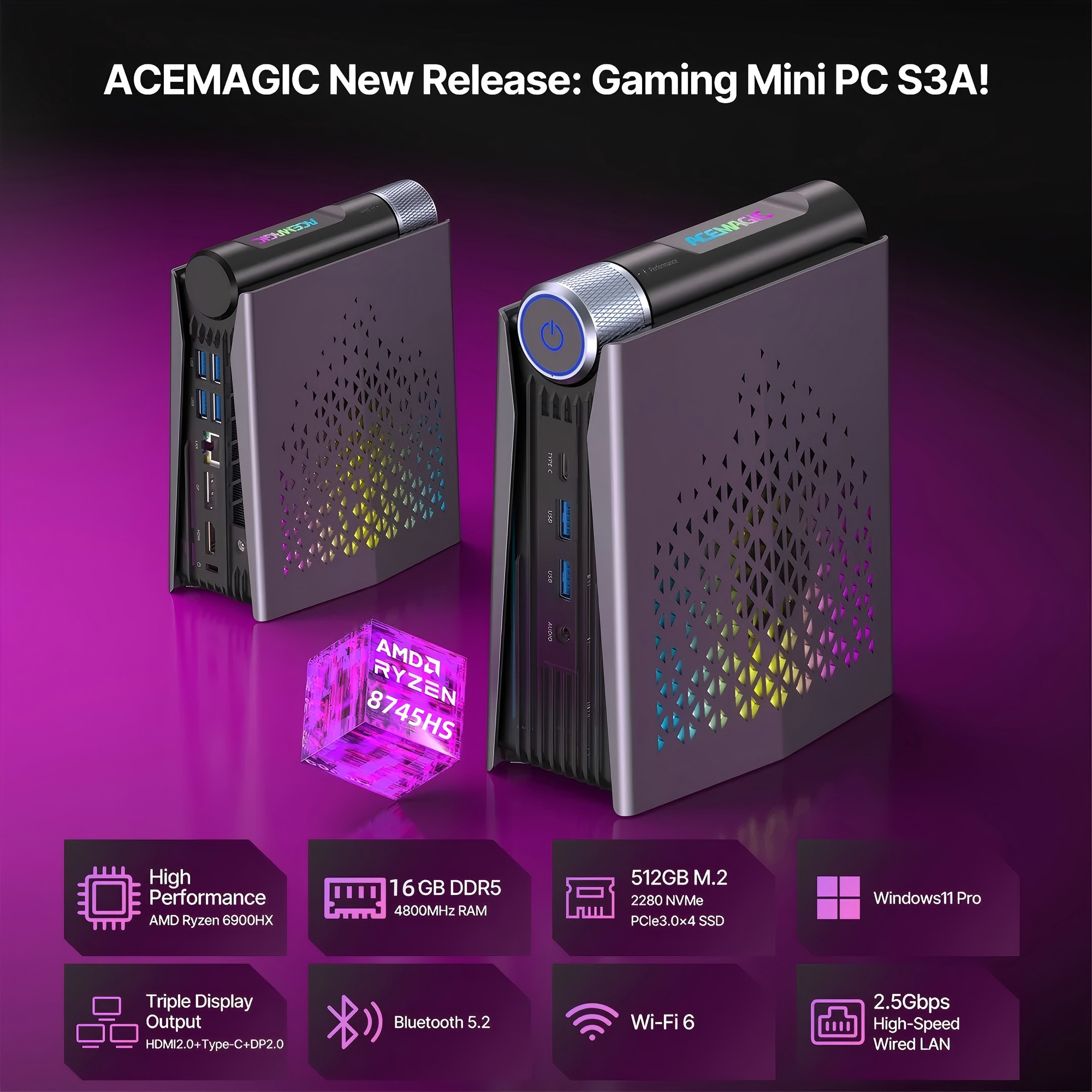 ACEMAGIC ミニPC 16GB RAM SSD512GB Amazon.com: ACEMAGIC Mini PC Computers 16GB DDR4 RAM 512GB SSD,N97