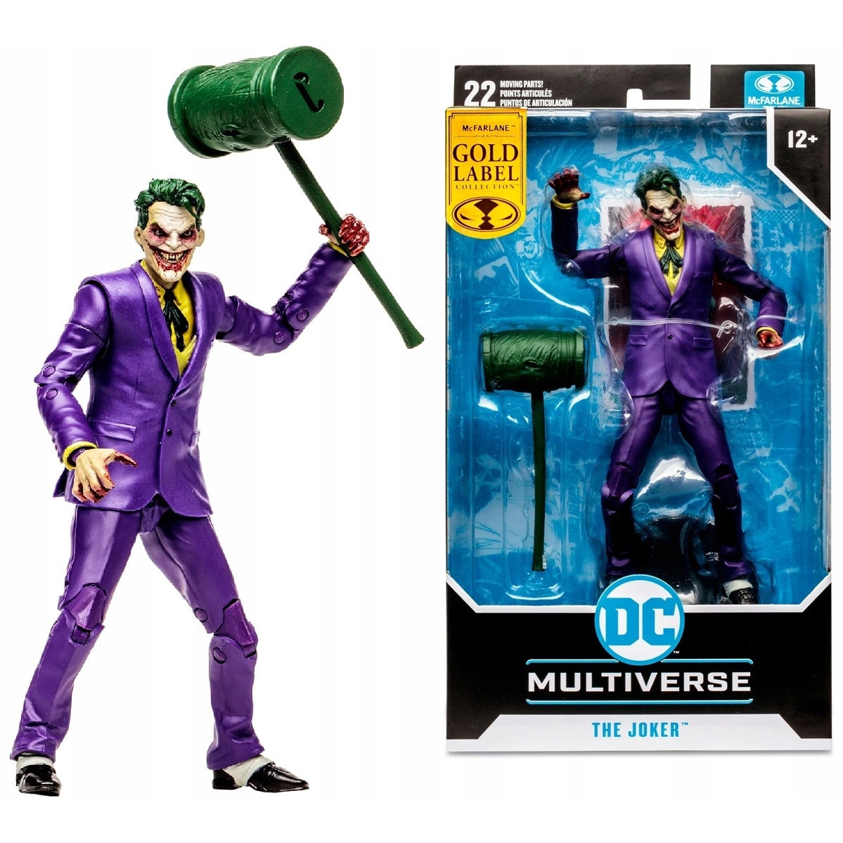 Figurină McFarlane Joker, 18 cm, set cu baza și accesorii, DC Vs
