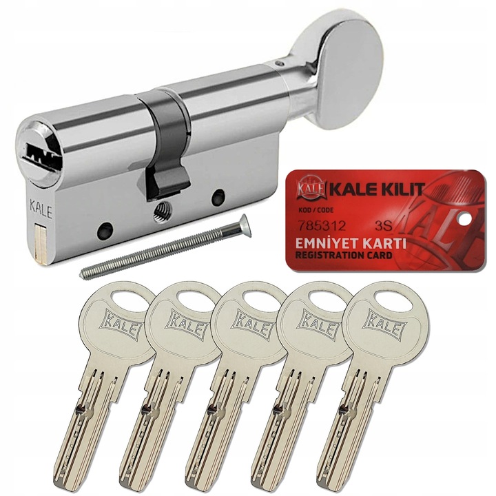 Yala Kale 164 DSME, 31x50mm, nichel, set cu 5 chei