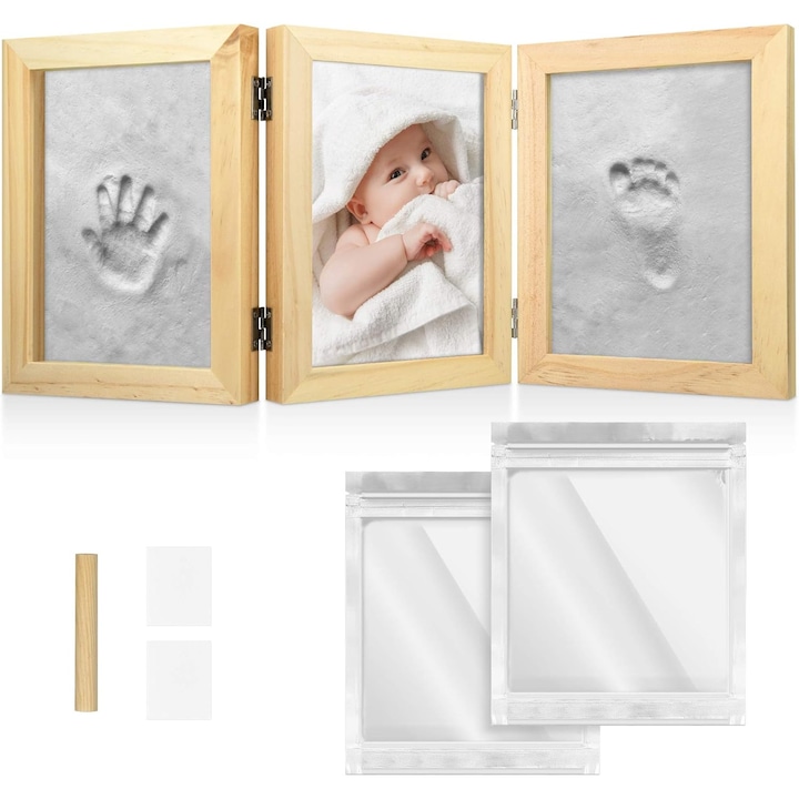 Kit amprenta bebelusi Navaris, 22x17cm, Natur