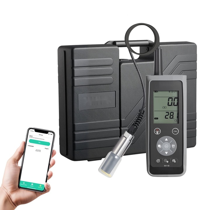 Преносим измерител на разтворен кислород, Bluetooth/USB свързаност, черен, пълен комплект, размери 217x80x55 мм
