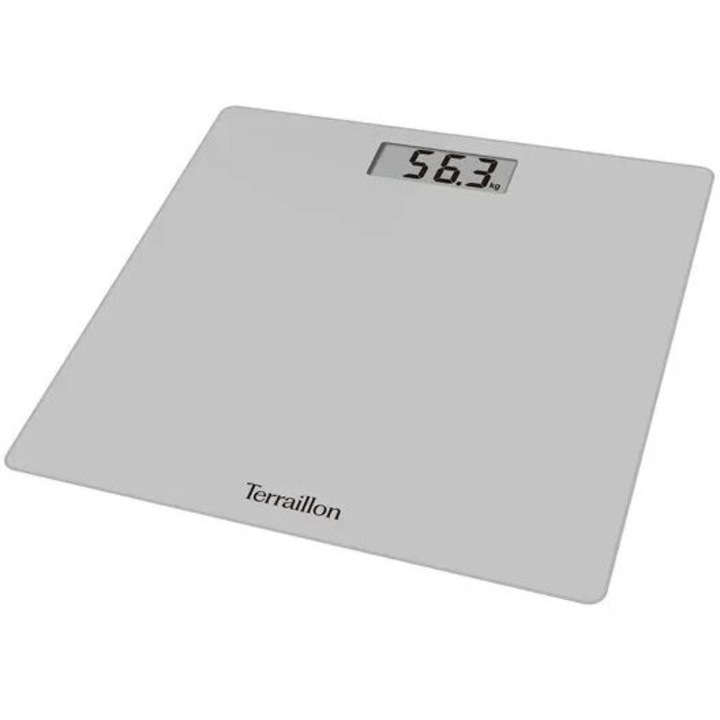 Cântar corporal electronic Terraillon 15487 Tsquare Silver, capacitate 180kg, culori argintii