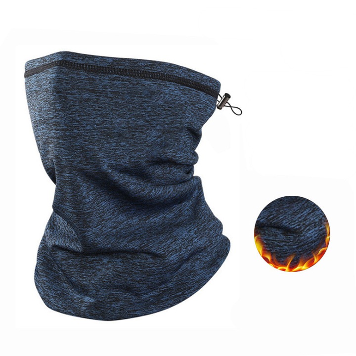 Cagula pentru ciclism, fular termic, Albastru marin