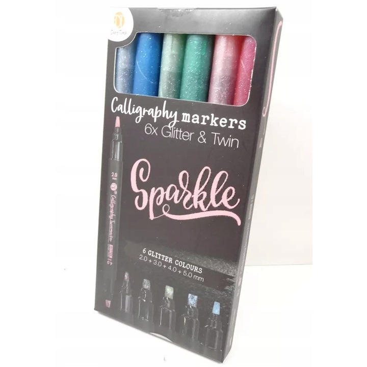 Set 6 Markere DecoTime, creta, efect metalic, culori asortate