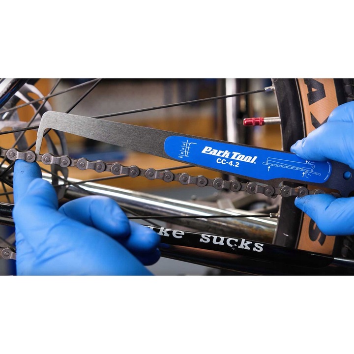 Instrument Park Tool CC-4.2 pentru măsurarea uzurii lanțului de bicicletă, metal, 5-13 viteze