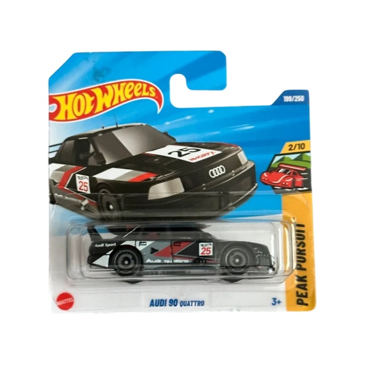 Количка Hot Wheels Audi 90 Quattro, черна, мащаб 1:64, модел 2025