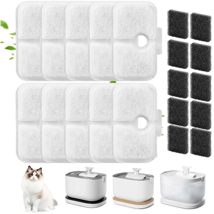 Set 10 Filtre de Rezerva pentru Dispenser Apa, BOMSTOM, Alb/Negru