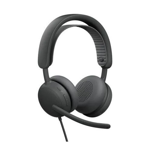 Casti cu fir Logitech Zone Wired 2, microfon, USB-C, grafit, 1,9m