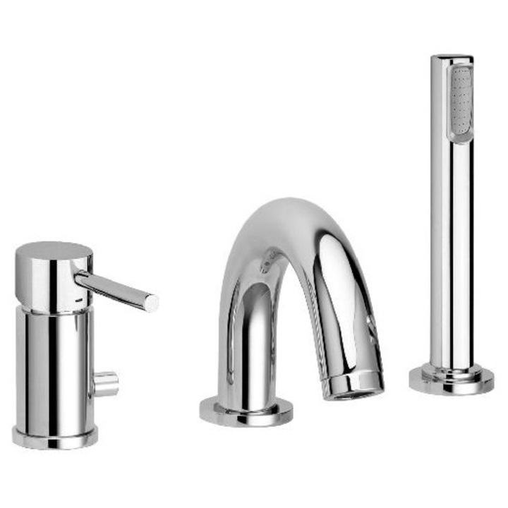 Paffoni szaniter csaptelep, 3-lyukú, króm, 5 flexibilis tömlővel