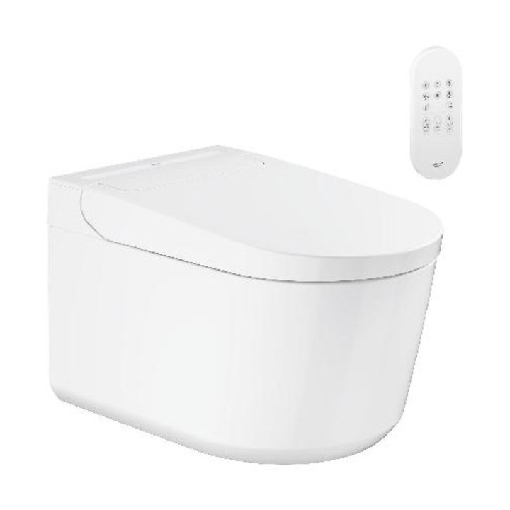 Vase de toaleta cu bidet electronic, Grohe, alb, tehnologie Rimless, Triple Vortex, 220-240 V