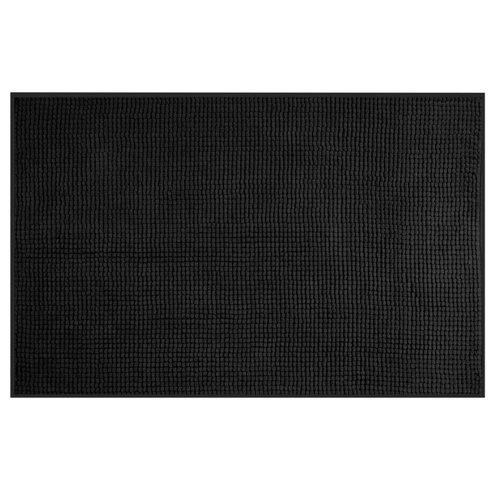 Covoras baie Aqualine, 50x80cm, textil, negru