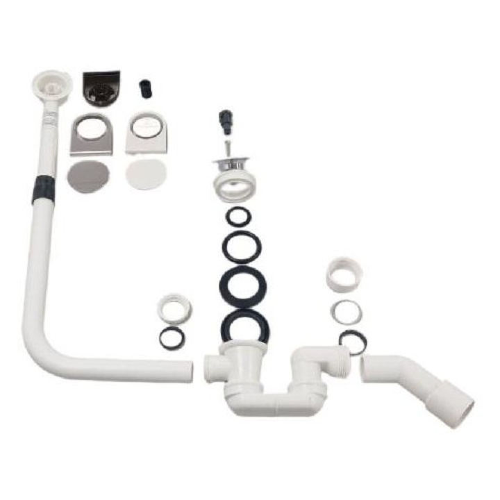 Villeroy & Boch fürdőszobai szerelvénykészlet, króm/fehér, Villeroy & Boch Oberon 2.0 kádhoz kompatibilis