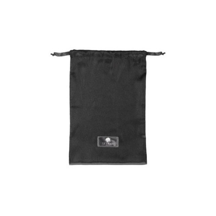 Geanta lenjerie intima, Le Desir, satinat, compacta, neagra, 25x18cm