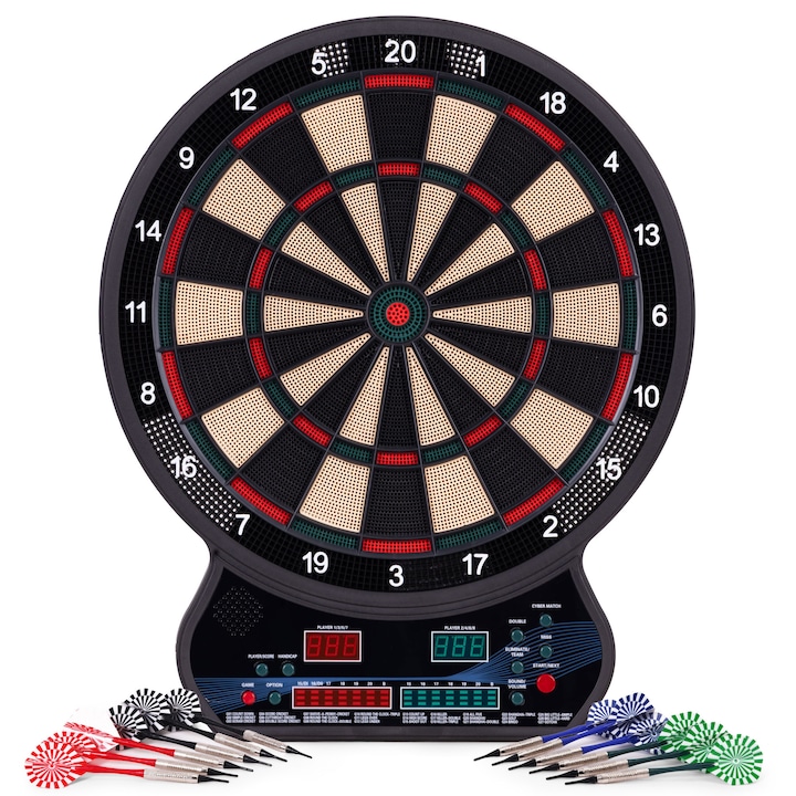 Elektronikus darts tábla, MULTISTORE, 42 cm, 27 játék, 12 nyílkészlet