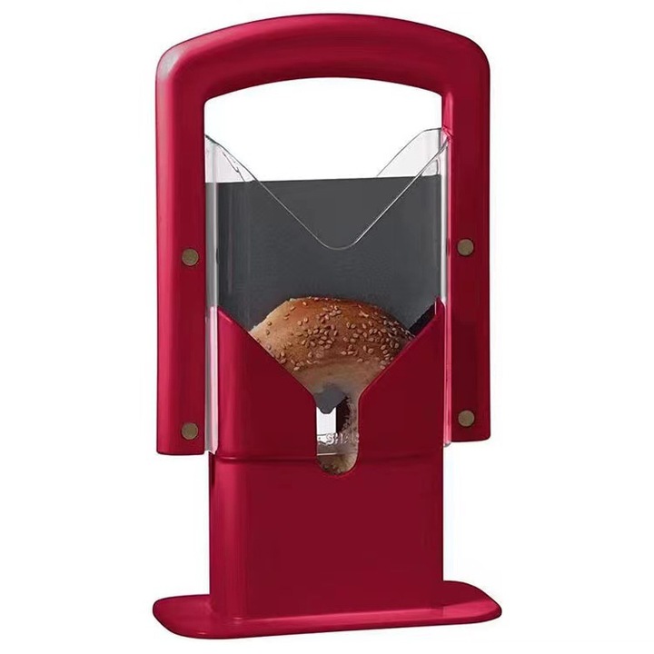 Feliator manual pentru bageluri, rosu, dimensiuni compacte