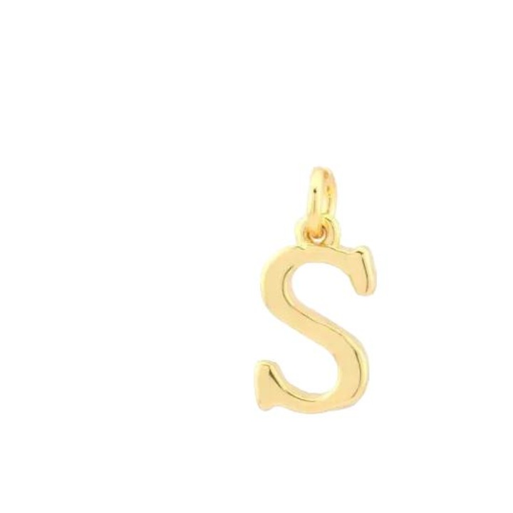 Pandantiv litere S, placat cu aur, cupru, 6x10mm 7x10mm, auriu