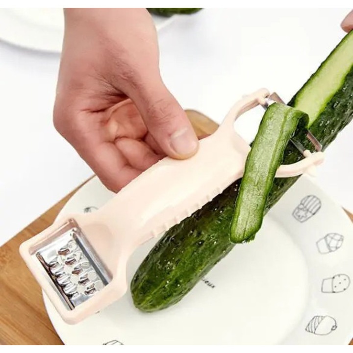 Razatoare dubla, bej, 18x7.5cm, anti-alunecare, inox