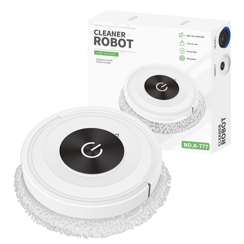Robot de curatare a podelei 2 in 1, tehnologie avansata de evitare a obstacolelor, design ultra-subtire, alb