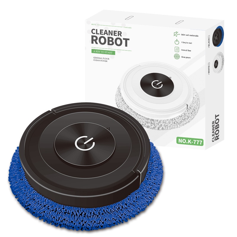 Mop robot 2-in-1, tehnologie de evitare obstacole, design ultra-subtire, negru