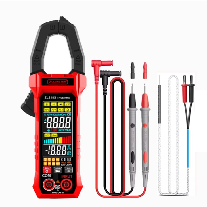 Clampmetru digital multifunctional, ZL218S, True RMS, 600A, 600V, 6000 valori