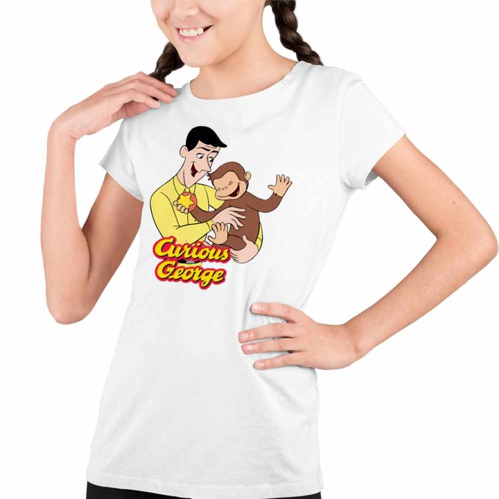 Tricou Copii Fete Curiosul George Teodor Zoo, Fehér