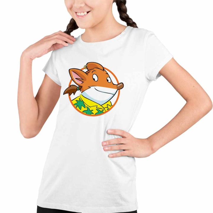 Tricou Copii Fete Trap Geronimo Stilton Gazetar, Fehér