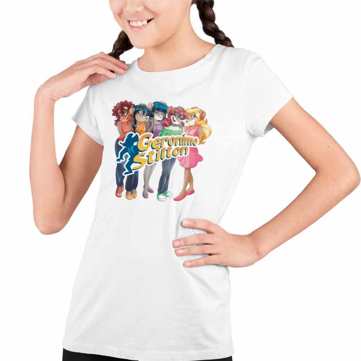 Tricou Copii Fete Geronimo Stilton Thea Surori, Fehér