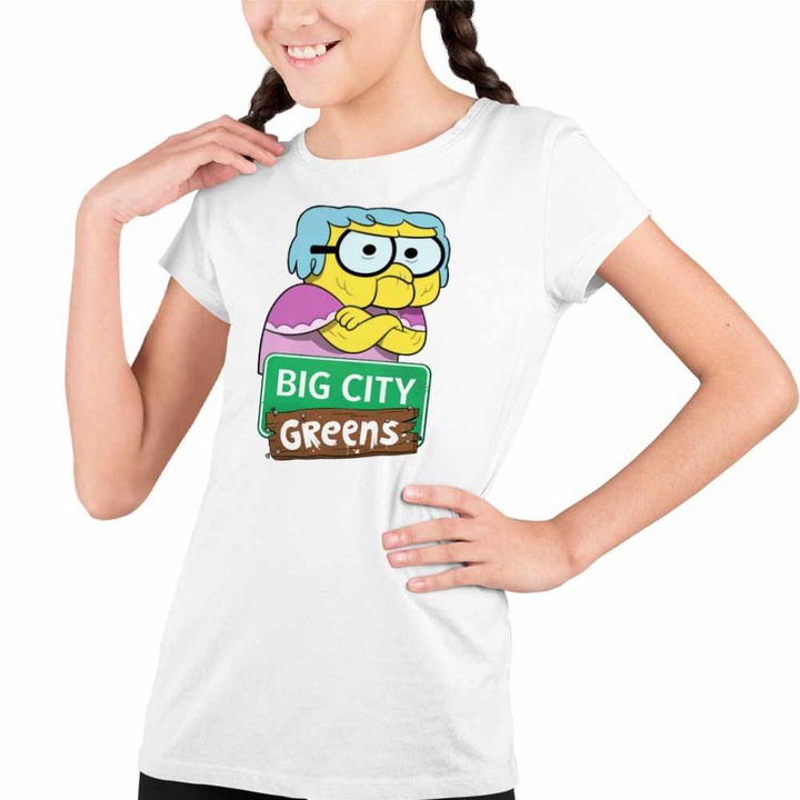 Tricou Copii Fete Bunica Familia Green la Oras Big City, Fehér