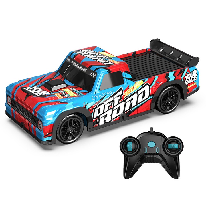 Masinuta off-road SergadiOnline.ro, cu telecomanda, lumini si sunete, multicolor, 18 cm