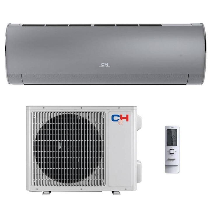 Aparat aer conditionat Cooper&Hunter Daytona CH-S24FTXD-SC Inverter 24000BTU Clasa A+++/A++ Wi-Fi Argintiu
