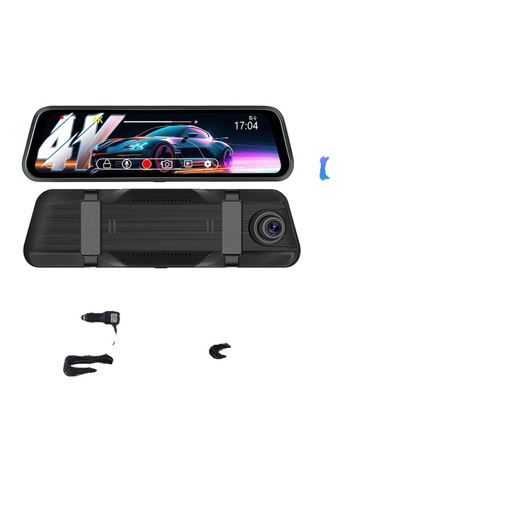 Camera auto DVR, 4K fata, lentile duale, 150 grade, 9.66 inch