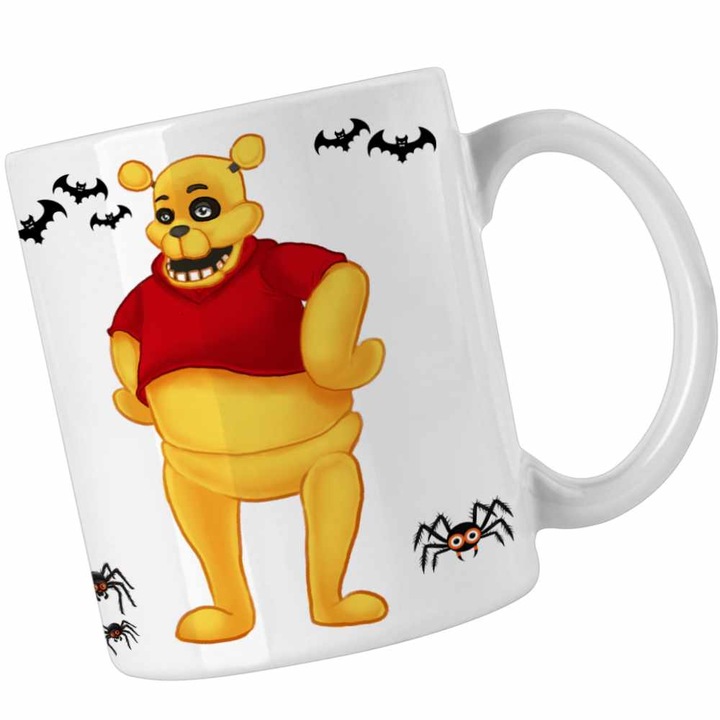 Cana Ursuletul Winnie the Pooh Horror FNAF CoolTrend, alba, 330ml