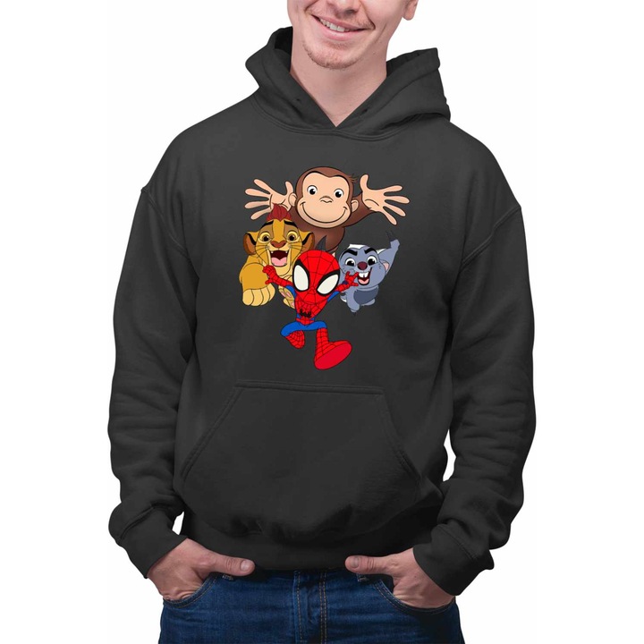 Hanorac Barbati Curiosul George Garda Felina Zion Spidey CoolTrend, negru, marime M