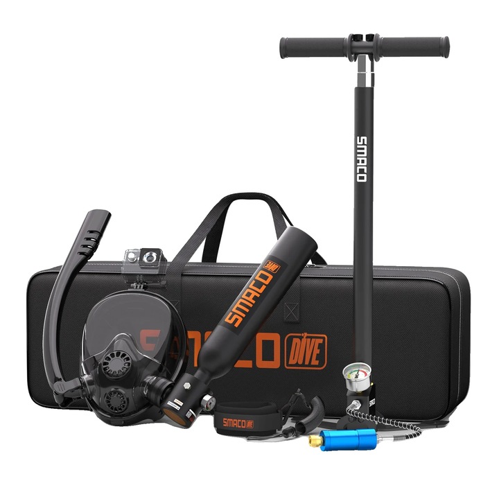 Cilindru de scufundare, 6 minute timp de respiratie, adancime maxima 30 picioare, negru