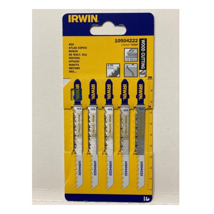 Set 5 lame IRWIN T101D, pentru lemn