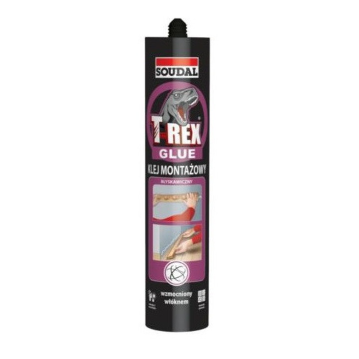 Klej montaj rapid T-Rex, Soudal, 310G, pentru lemn, beton, metal, multicolor