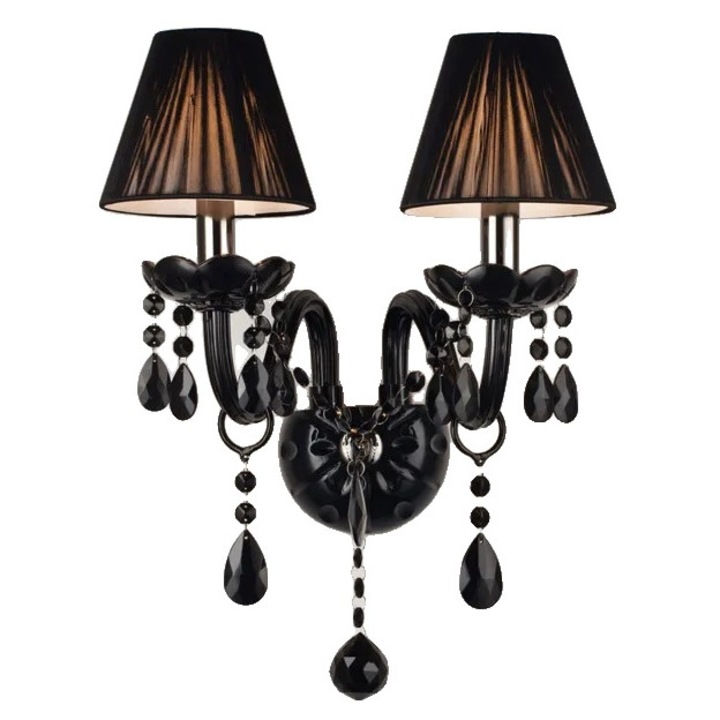 Aplica cu cristale, 2 brate, 25W fiecare, control tactil, montare pe perete