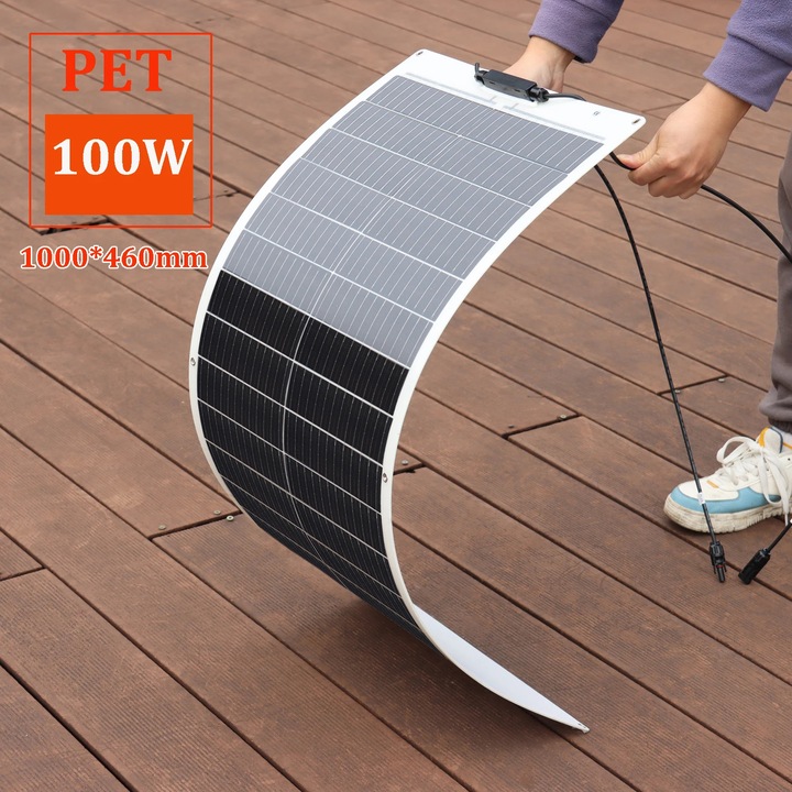 Panou solar flexibil 100W, design usor, eficienta ridicata