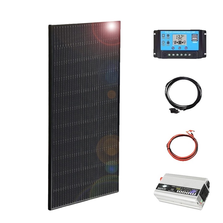 Panou solar, 150W, 12V, 220V, design usor, dimensiuni 1045x550x25mm