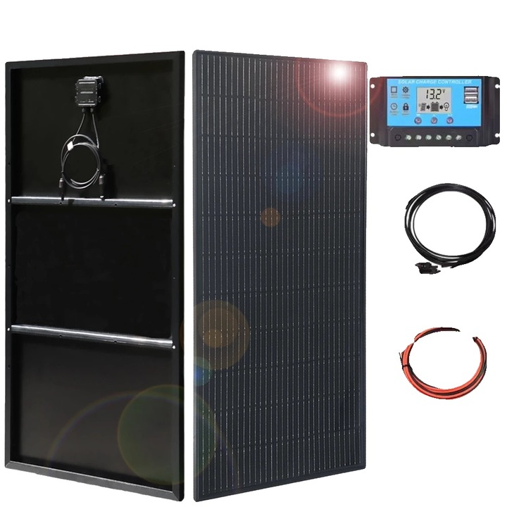 Panou solar monocrystalline 300W, set 2 bucati, design usor, 1045x550x25mm