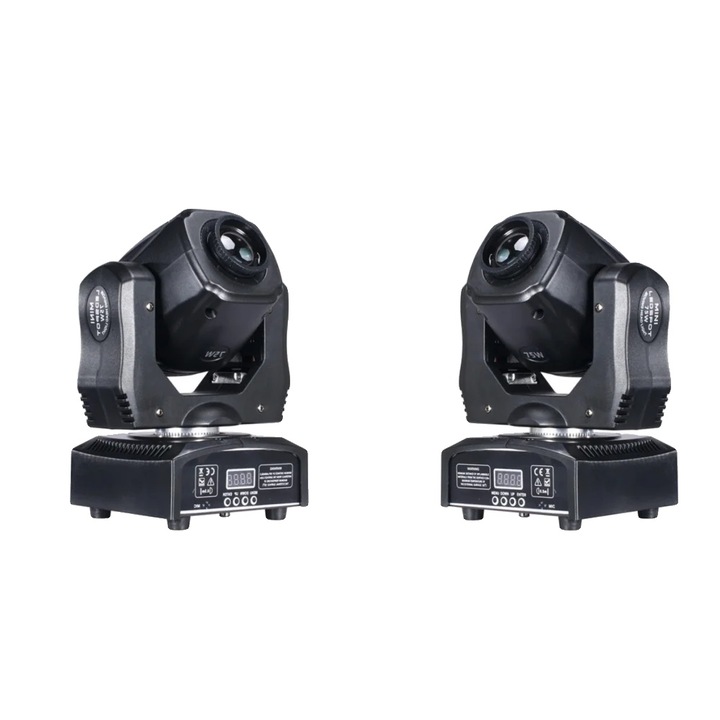 Spot umina mobila, cu cap rotativ, 7 Gobouri, control DMX512, set de 2 bucati, priza EU
