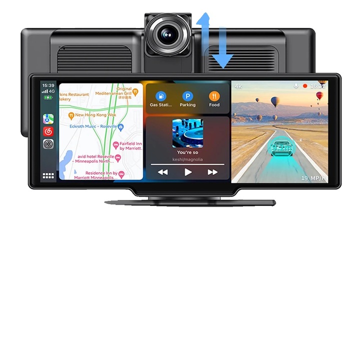 Camera auto DVR, 4K, viziune nocturna, cu camera spate de 10m, fara card TF