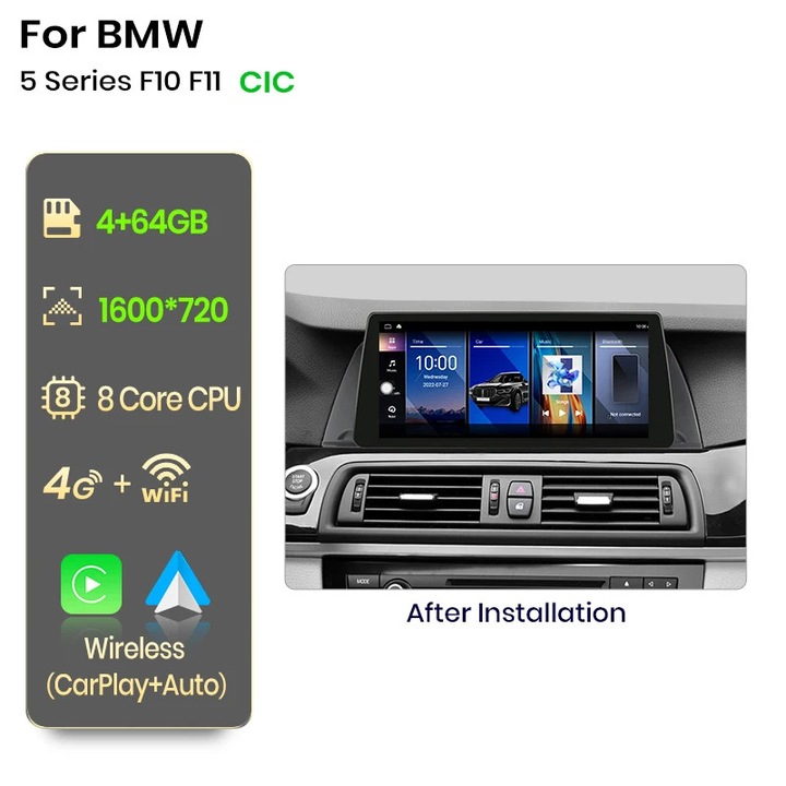 Sistem audio auto, 10.33 inch, 4-64GB, display de inalta rezolutie, multicolor