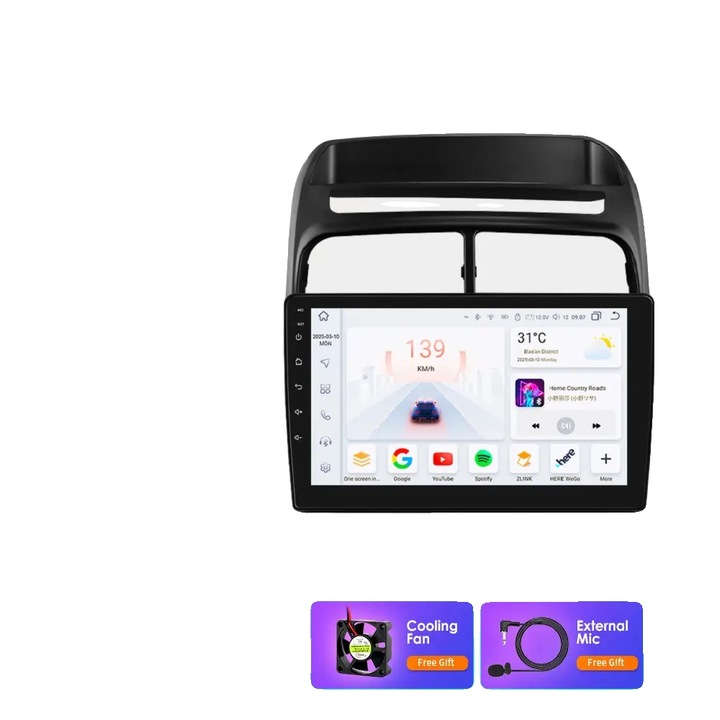 Autós multimédiás rendszer, 9 hüvelykes, 8G RAM, 256G külső memória, Android 13, S4 (8 magos 4G 32G)