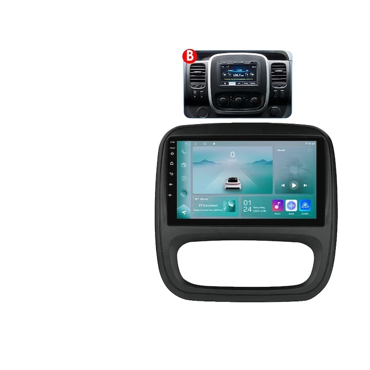 Autórádió integrált navigációs rendszerrel, vezeték nélküli kapcsolattal, 50W x 4, 265x235x263mm, P1 B