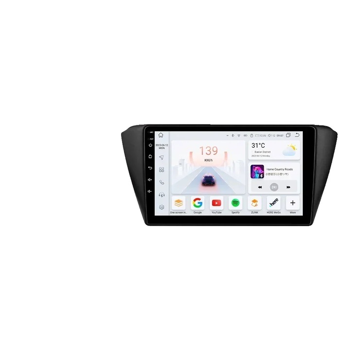 Радио за кола мултимедия, S6, тъчскрийн дисплей, 9 инча, 50W x 4, Android 13, Съвместимо със Skoda Fabia 3 III